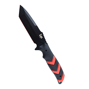 Black HK Fray Fixed Blade Tanto with Black/Red grip 