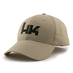 HK Tan Hat With Black Logo